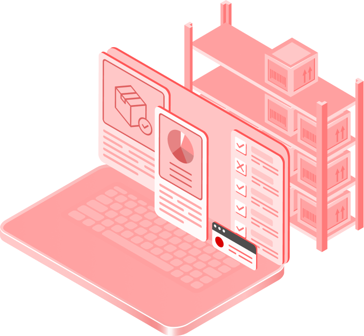PC con schermata relativa alla piattaforma GIS. Mostra come sia facile ottimizzare la gestione dei magazzini.