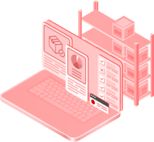 PC con schermata relativa alla piattaforma GIS. Mostra come sia facile ottimizzare la gestione dei magazzini.