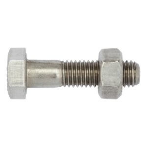 Vite testa esagonale con filetto parziale, Assieme SB, DIN EN 15048-1 ISO 4014, acciaio inox A2-70, con dado ISO 4032